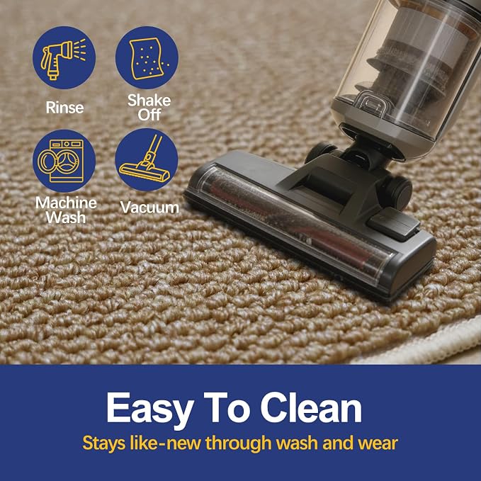 Faux Jute Area Rug 9'x12', Washable & Non-Slip, Taupe | 0.27" Low Pile Easy - Image 4