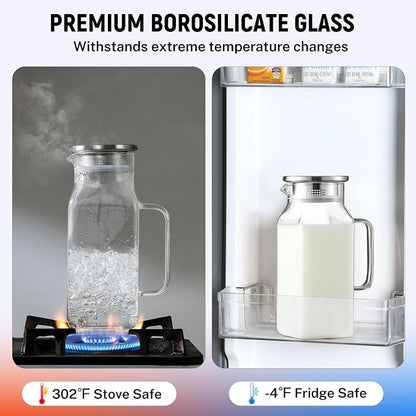 40 oz, 1.2Liter Square Glass Pitcher - Image 4