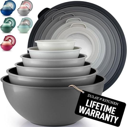 Zulay Kitchen 12 Piece Plastic Nesting Mixing Bowls by ZulayKitchen