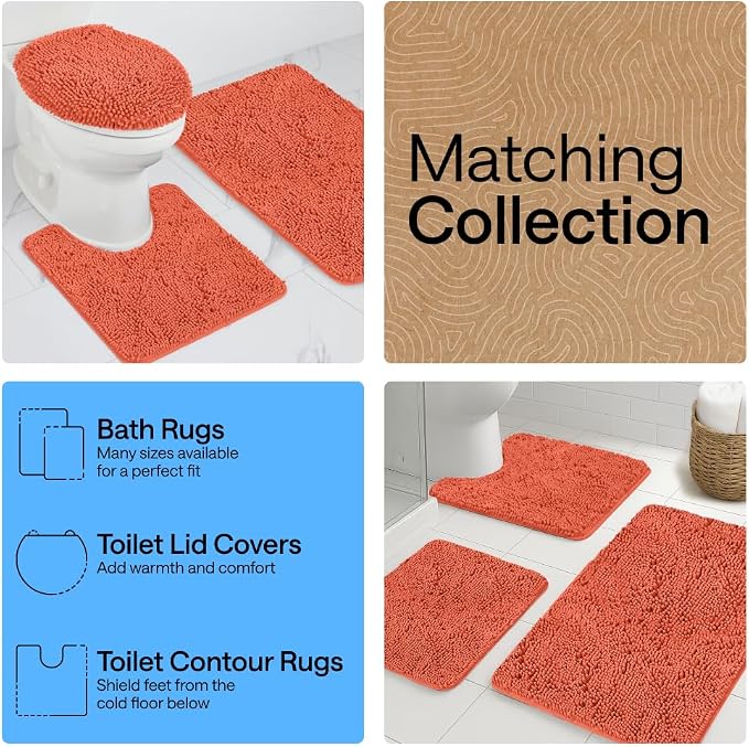 GORILLA GRIP Bath Rug Mat 60x24, Thick Soft Absorbent Chenille, Quick Dry - Image 8