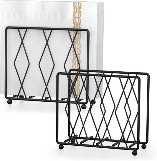 Napkin Holder for Table, 2 Pack Modern Metal Napkin Holders for Paper Napkins & by LWSFF