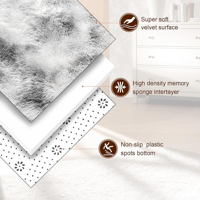 TWINNIS Super Soft Shaggy Rugs Fluffy Carpets 7x10 Feet, Indoor Modern Plush - Image 2