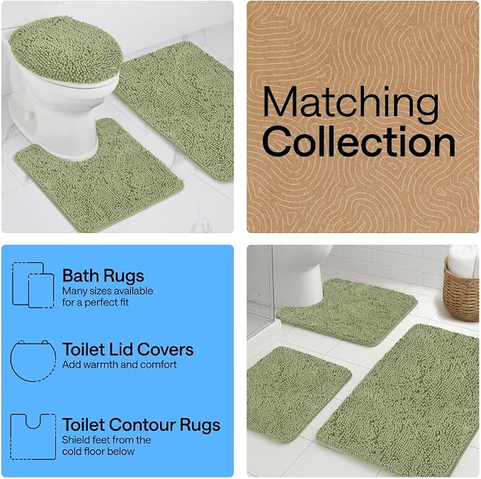 GORILLA GRIP Bath Rug Mat 44x26, Soft Absorbent Chenille, Quick Dry Microfiber - Image 8