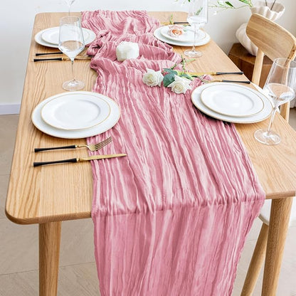 Cheesecloth Table Runner 10FT Boho Gauze Runner, 2 Pack | 120 Inch Cheese Cloth - Image 6