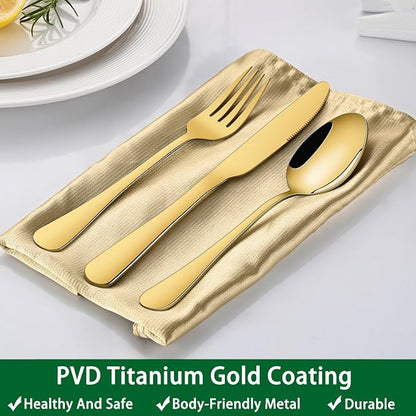 24-Piece Gold Silverware Set - Image 7