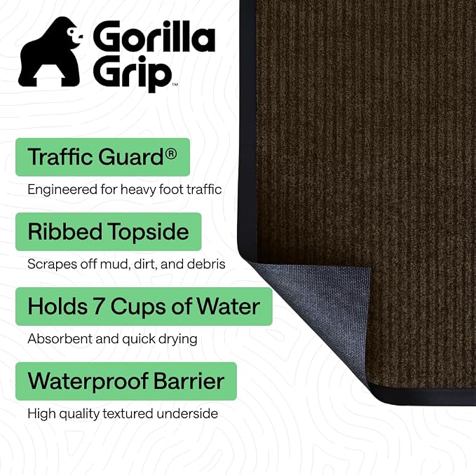 GORILLA GRIP Waterproof Traffic Guard Door Mat, Heavy Duty Entryway Mats - Image 2