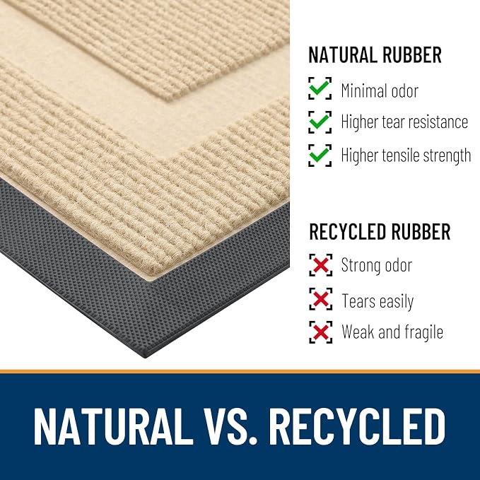 OLANLY Half Circle Door Mat Indoor Outdoor Entrance Welcome, Waterproof - Image 5