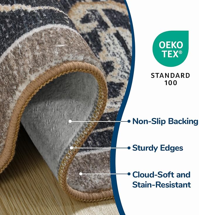 Lessymo Area Rugs 5x8, Machine Washable Area Rug, Super Soft Faux-Wool Area Rugs - Image 7