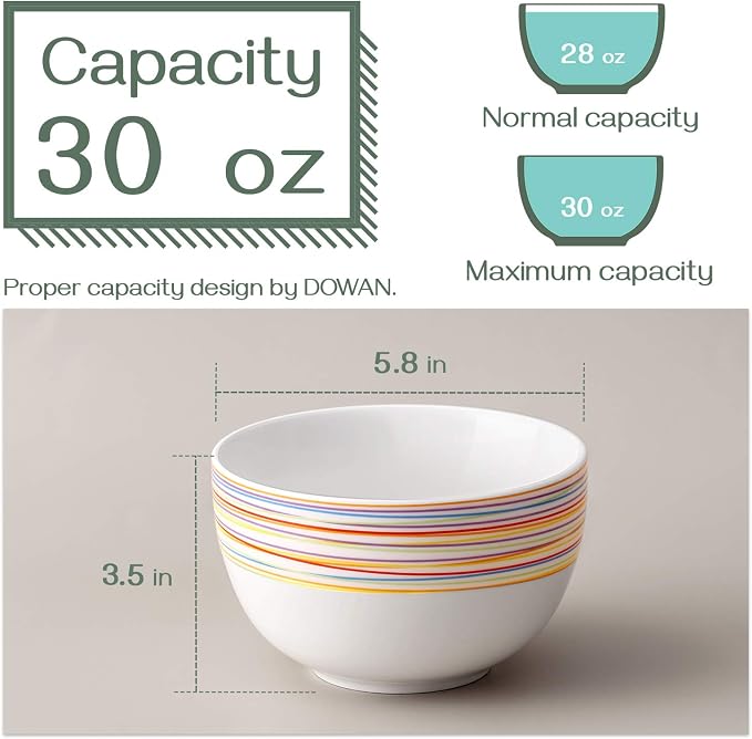 DOWAN 5.8" Deep Soup Bowls & Cereal Bowls - Image 2