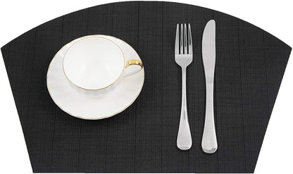 SHACOS Small Round Table Placemats Wedge Placemat Set of 4 Non Slip Heat - Image 2