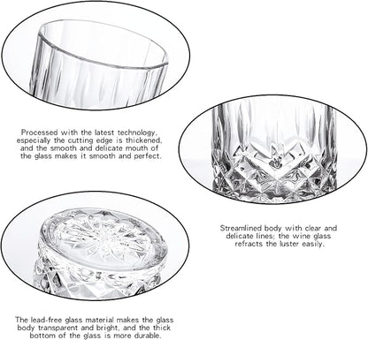 GLASKEY Whiskey Glasses Set of 4, Rock Glasses, 11 oz Lead-Free Crystal Bourbon - Image 3