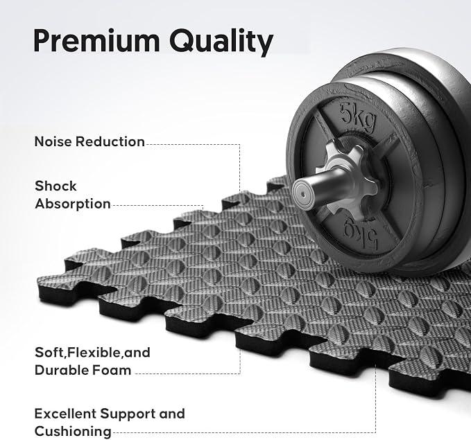 32 Pack Home Gym Mat, Puzzle Exercise Mat, EVA Interlocking Foam Floor Tiles - Image 3