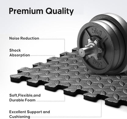 32 Pack Home Gym Mat, Puzzle Exercise Mat, EVA Interlocking Foam Floor Tiles - Image 3