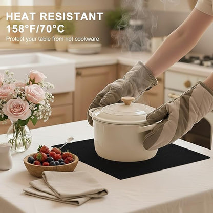 Faux Cotton Linen Placemats Set of 4, Cloth Washable Farmhouse Dining Table Mats - Image 3