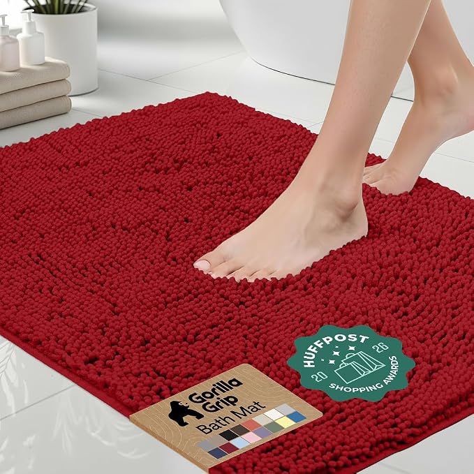 GORILLA GRIP Bath Rug Mat, Thick Soft Absorbent Chenille, Quick Dry Microfiber by Unknown