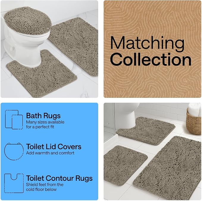 GORILLA GRIP Bath Rug Mat 36x24, Thick Soft Absorbent Chenille, Quick Dry - Image 8