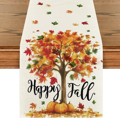 Artoid Mode 210 GSM Fall Table Runner 13x108 Inch Home Party Decor | Maple Tree by ArtoidMode