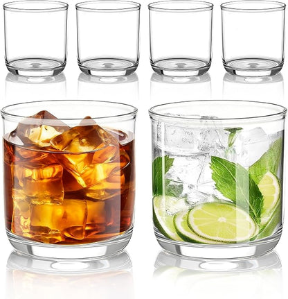 Kyraton Old Fashioned Whiskey Glasses Set of 6, PET Clear Plastic 11.5oz Heavy by Kyraton