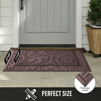 HIYARD Front Door Mat, Absorbent Dirt Trapping Welcome Door Mat Indoor Outdoor - Image 6