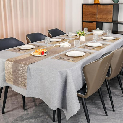 Table Runner 88 Inches Long, Vinyl Woven Farmhouse Table Runners | Washable - Image 6