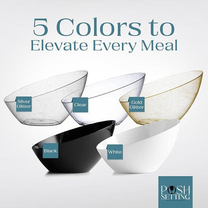 5 Pack Black Angled Plastic Serving Bowl Disposable - Image 6
