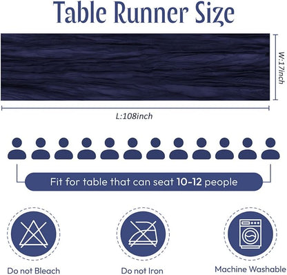 12 Pack Navy Blue Cheesecloth Table Runner 17 x 108 Inch Gauze Table Runner - Image 2
