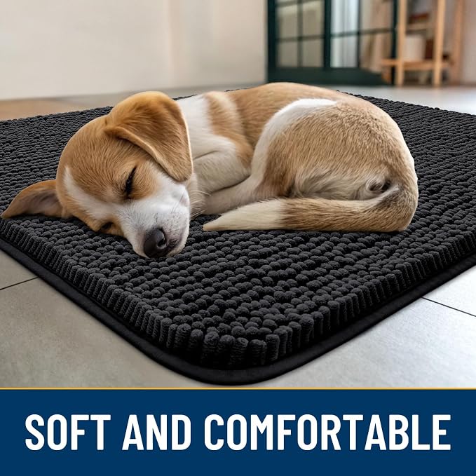 Smiry Dog Door Mat for Muddy Paws 59x24, Absorbent Dirt Trapper, Non-Slip - Image 2