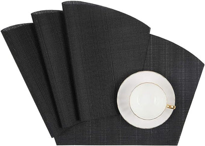 SHACOS Small Round Table Placemats Wedge Placemat Set of 4 Non Slip Heat - Image 6