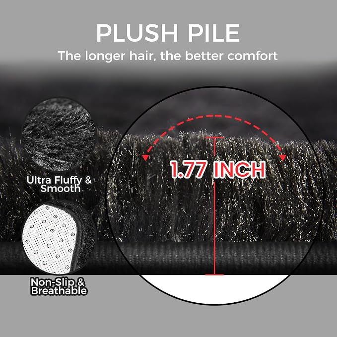 5X8 Ultra Soft Rug for Living Room, Fluffy Shag Area Rug for Bedroom, Modern - Image 5