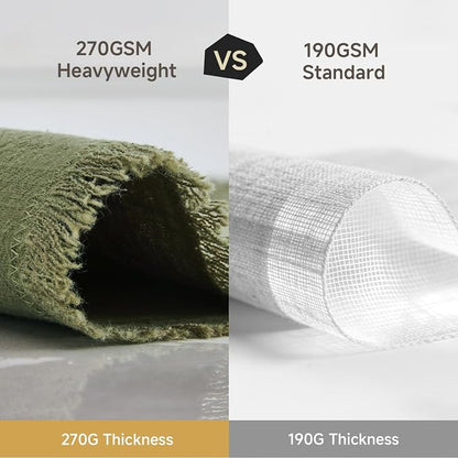 14 x 120 Inches Frayed Edge Table Runner, 270G Heavyweight Sand Washed Slub - Image 8