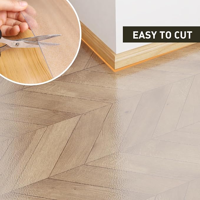 Clear Plastic Area Mat for Under Dining Table, Anti-Spill Hard Floor Protector - Image 6