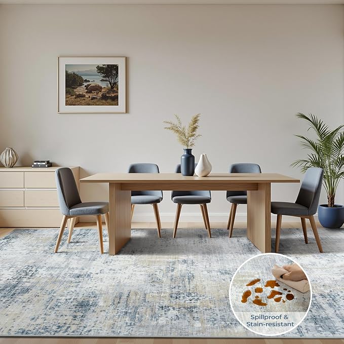 8x10 Washable Area Rug, Abstract Large Living Room Rug Non-Slip, Indoor Modern - Image 6