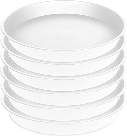 6 Pack of 8 inch Plant Saucer, Heavy Duty Plastic Plant Drip Trays 8" Round by Bleuhome