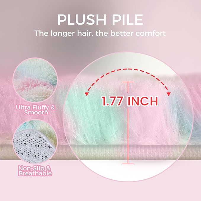 Ultra Soft Rug for Living Room, 8X10 Fluffy Shag Area Rug for Bedroom, Modern - Image 2