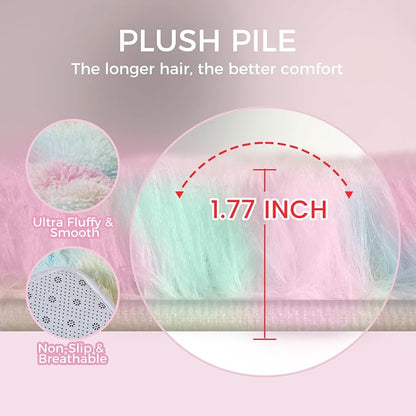 Ultra Soft Rug for Living Room, 8X10 Fluffy Shag Area Rug for Bedroom, Modern - Image 2