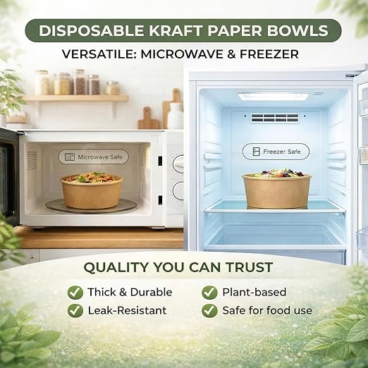 TOPtoper 80 Pcs 30 Oz【WITHOUT LIDS】 Large Paper Bowls Disposable Soup Bowls - Image 2