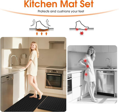 TranquilRelax 2-Piece Anti-Fatigue Kitchen Mats, Cushioned Non-Slip Waterproof - Image 6