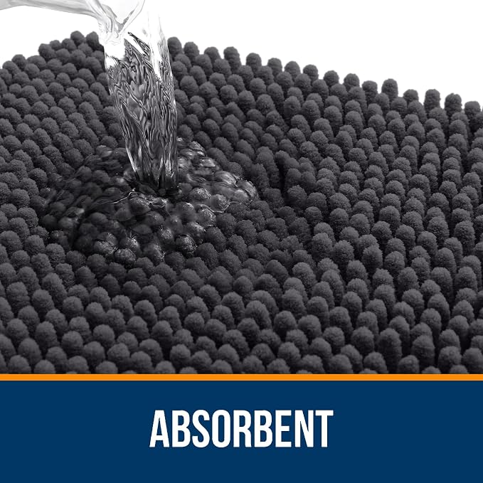 OLANLY Toilet Rugs U-Shaped 20x20, Extra Soft Absorbent Chenille Contour - Image 4