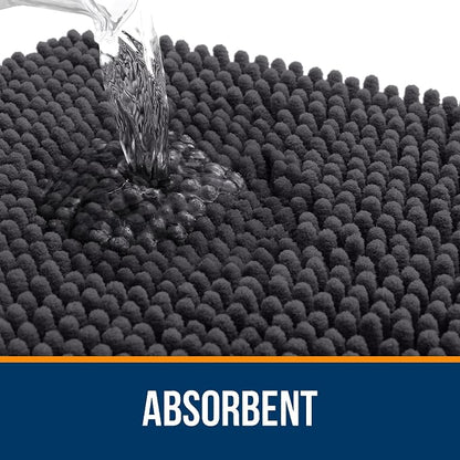 OLANLY Bathroom Runner Rugs 47x24, Soft Absorbent Chenille Bath Rugs, Rubber - Image 4