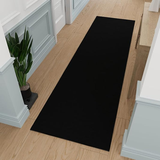 Ottomanson Hallway Runner Rug 2'7" x 9'10" Non Slip Solid Area Rugs Easy to by Ottomanson
