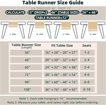 Boho Table Runner for Fall Home Decor 12x60 Rustic - Image 3