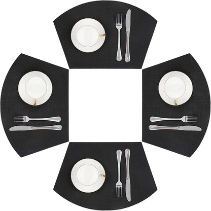 SHACOS Small Round Table Placemats Wedge Placemat Set of 4 Non Slip Heat by SHACOS