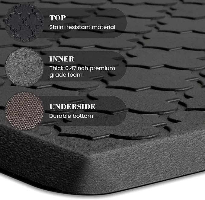 Kitchen Mat Cushioned Anti-Fatigue Floor Mat, Waterproof Non-Skid Ergonomic - Image 5