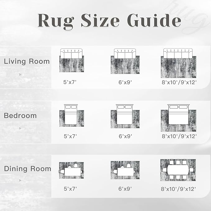 Washable Rug 8x10 Area Rugs for Living Room: Large Neutral Soft Rug Abstract - Image 6