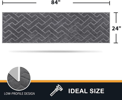 PURRUGS Dirt Trapping Door Mat 24" x 84", Non-Slip Machine Washable Entry Rug - Image 2