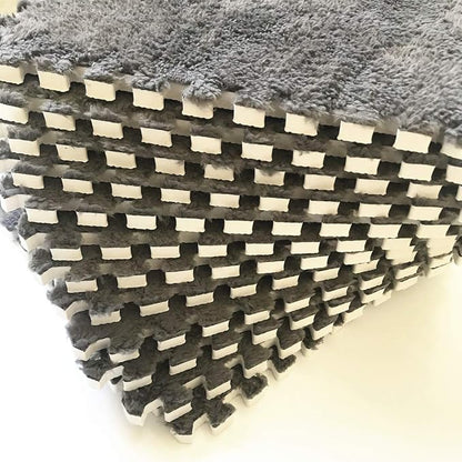 smabee Interlocking Carpet Shaggy Soft EVA Foam Mats Fluffy Area Rugs - Image 4