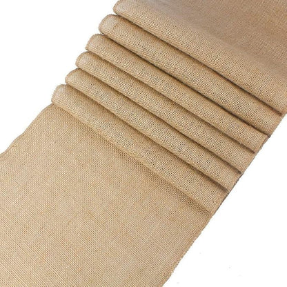 MDS® Pack of 25 Natural Burlap Table Runner, 12 x 72 Inch, Jute Vintage Rustic - Image 9