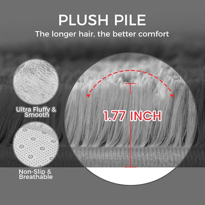 Ultra Soft Rug for Living Room, 6X9 Fluffy Shag Area Rug for Bedroom, Modern - Image 8
