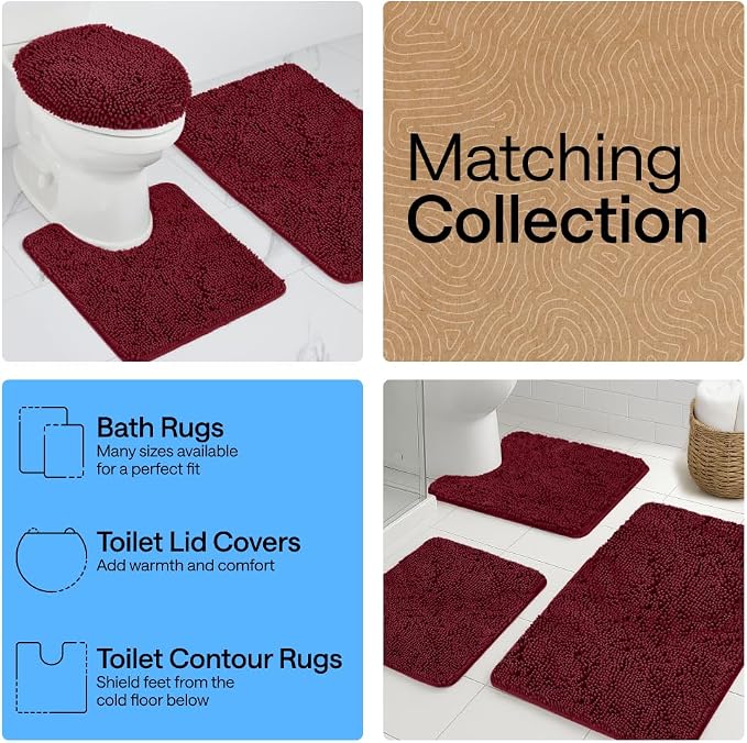 GORILLA GRIP Bath Rug Mat 30x20, Thick Soft Absorbent Chenille, Quick Dry - Image 8