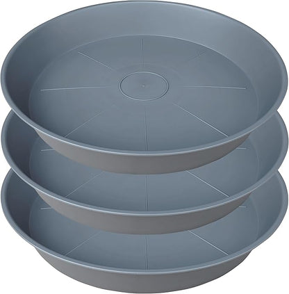 3 Pack of 20 22 inch Plant Saucer, 3.6" Depth Tray, Large Deep Garden Plastic by Bleuhome